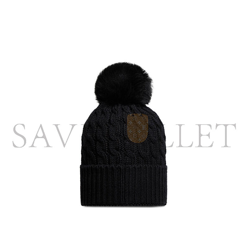MONCLER WOOL BEANIE WITH POM POM K20983B000120402A999